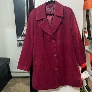Roamans trench coat Merlot colored size 16 W dry clean